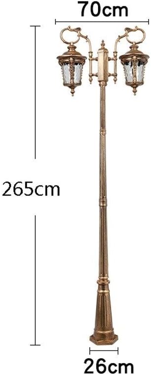 GUOCC Creative 2-Lights High Pole Street Glass Lantern E27 IP54 Waterproof Outdoor Path Way Pillar Light European Retro Die-cast Aluminum Column Lamp Garden Aisle Park Illumination Post Light Lights F photo 3