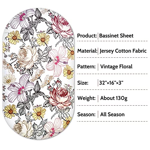 Bassinet Sheet, Jersey Cotton For Baby Boy/Girl, Fitted Sheets Flexible For Most Bassinet Mattress #TOP5