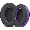 SOULWIT Mesh Fabric Earpads for HyperX Cloud 2/3/1/Flight/Stinger/Stinger2/Core/Pro, CloudX Stinger/Flight Series Headset - Purple Black