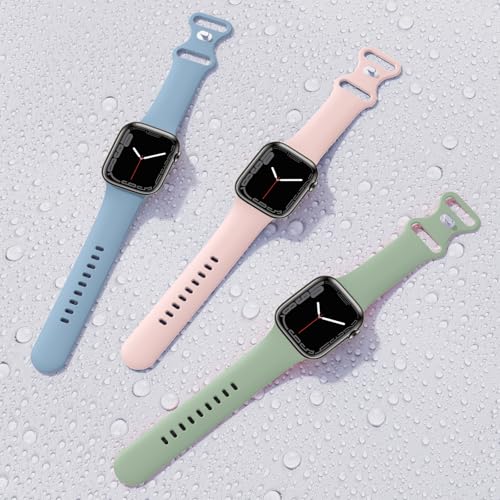 Image of (6 Packs) Sport Bands Compatible with Apple Watch Band 38mm 40mm 41mm 42mm 44mm 45mm 46mm 49mm Silicone iWatch Band Ultra 3 2 1 SE Series 11 10 9 8 7 6 5 4 3 2 1 Women Men