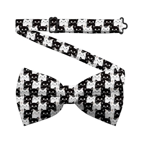 Hiukset Mens Cute Cat Bowtie Men Pre-Tie Cat Bow Tie Classic Formal Tuxedo Bowties for Wedding Party Birthday Office Dating