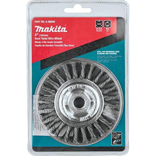 Image of Makita A-98669 4 inch Knot Twist Wire Wheel, 5 /8 inch-11