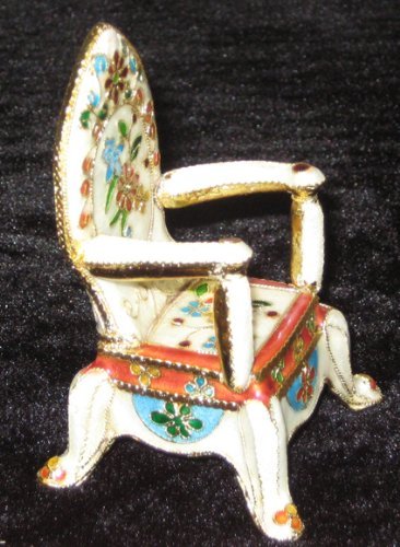 Christmas Gift! Cloisonne Goldtone Miniature Royal Throne
