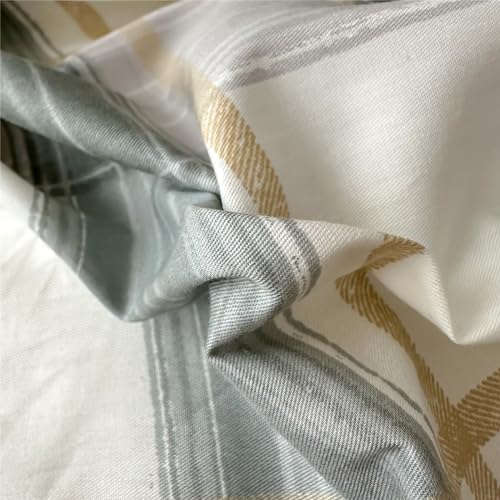 Image of VM VOUGEMARKET Green Plaid Duvet Cover Sets Queen,3 Pieces Gingham Comforter Cover with Zipper Closure & Corner Ties for Men Boys Simple Modern Bedding Set (90 inchx90 inch)
