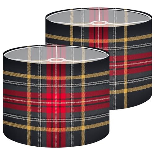Large Lamp Shades Set of 2 Plaid Tartan Colored seamless