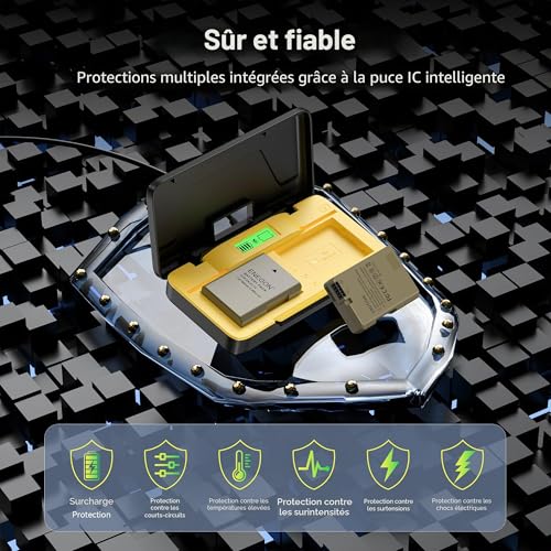 Chargeur double EN-EL14 compatible Nikon D3400 D5600 D3500 LCD
