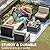 Devoko 7 Pieces Outdoor Sectional Sofa Patio Furniture Sets Manual Weaving Wicker Rattan Patio Conversation Sets with Cushion and Glass Table (Beige)