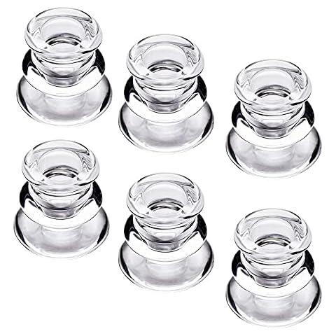 Clear Glass Candlestick Holders, Set of 6 Taper Candle Holders for Wedding, Decoration and Dinning Cover