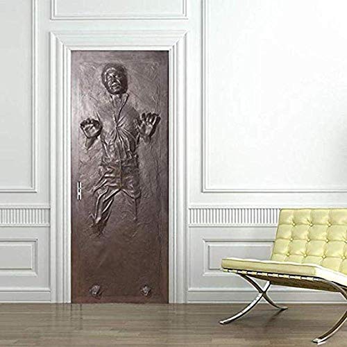 MSSDEBZ Autocollant De Porte 3D Stickers Muraux Auto-Adhésif Han Solo Carbonite Decal Home Design Commande Personnalisée-90x200cm/36x80In