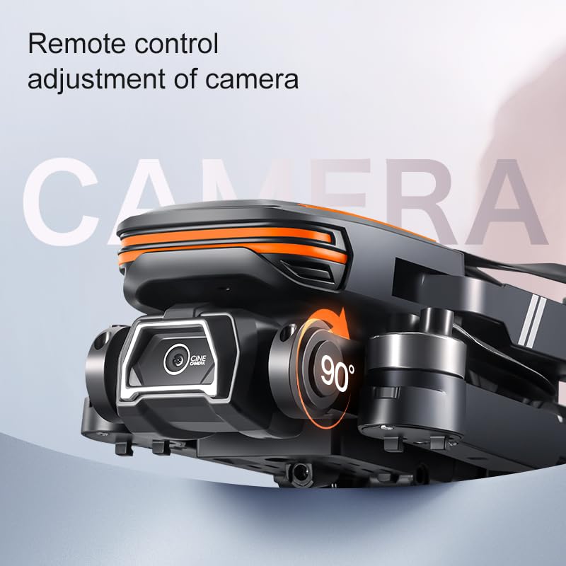 LU80 Drone con cámara 4K dual, evitación de obstáculos inteligente, transmisión WiFi en tiempo real, estabilización óptica, vuelo estacionario preciso, mando a distancia con pantalla (azul)