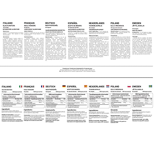 Prowise Healthcare Evening Primrose Oil 1000Mg | 90 Softgel Pure Cold Pressed Evening Primrose Oil Capsules | 90Mg Gla Per Capsule, Halal Friendly I Women's Health I Premium Quality, Made In The Uk #TOP1