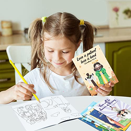 24Pcs Christian Bible Coloring Book For Kids Easter Holiday Activities Coloring Books, Fun Christian Activity Books Bible Verse Drawing Supplies For Sunday School Classroom Rewards Goodie Bag Filler #TOP3