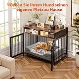Gimars Hundebox 94×58×63 cm mit Tischplatte und Schublade, robuste Indoor-Hundebox für kleine, mittlere und große Hunde