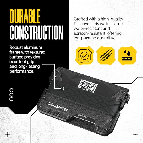 CARBINOX Smart Wallet Pro RFID & NFC Blocking, Slim Minimalist Design, Water-Resistant PU Cover2