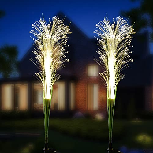 AOLIY Solar Garden Flower Lights, 2 Pack Reed Outdoor LED Waterproof Garden Stake Lights Path Decorative for Patio Yard Pathway Landscape