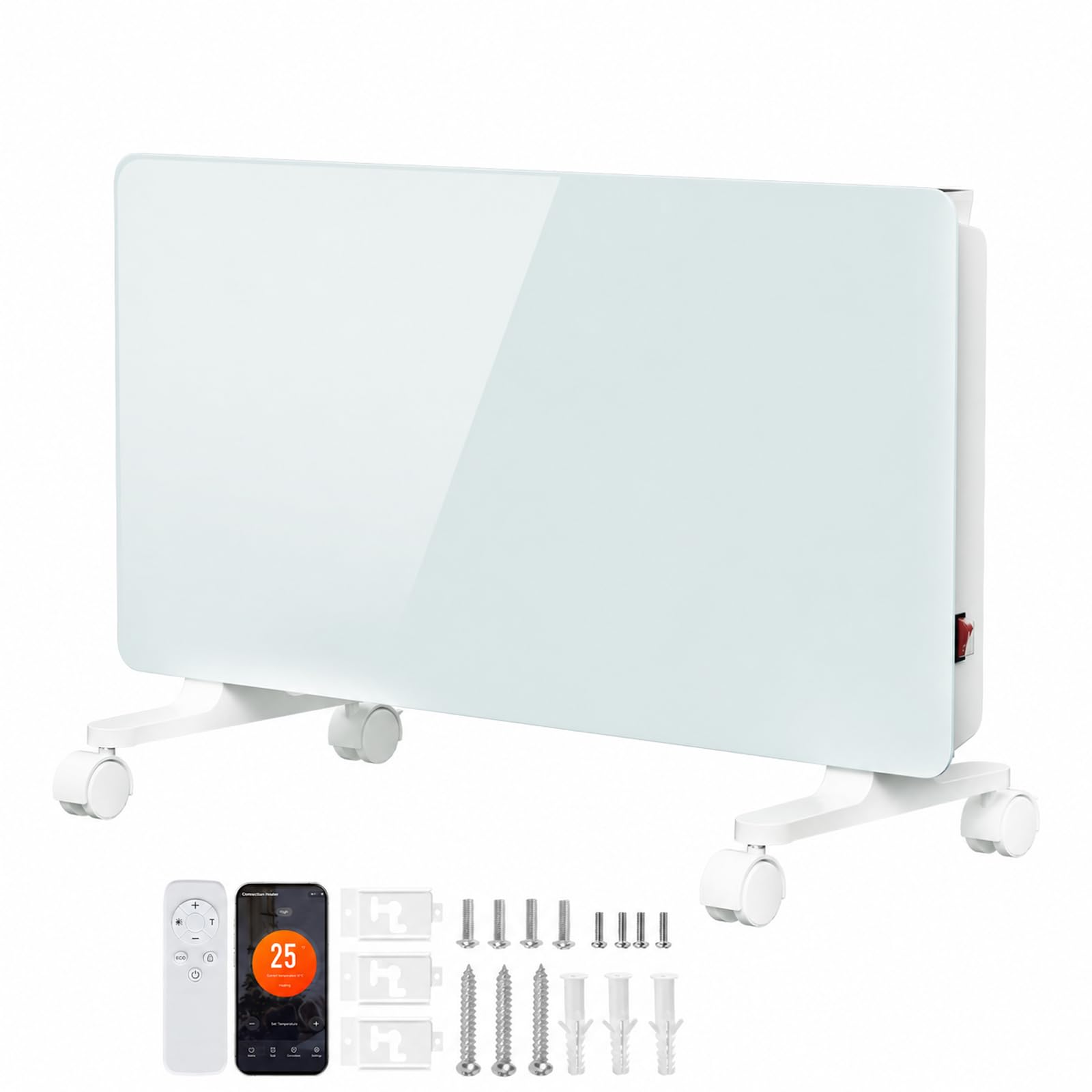 Duisech ogrzewanie konwektorowe, 2000 W, Wi-Fi, termostat, szklany front
