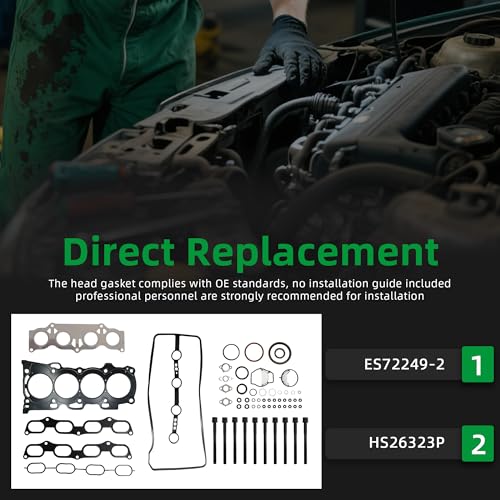 Image of Head Gasket with Bolts Set for Toyota Camry Corolla RAV4 Solara Highlander Matrix for xB tC for HS250h， 2004-2015 2.4L 2AZFE HS26323PT ES72249-2(48pcs)