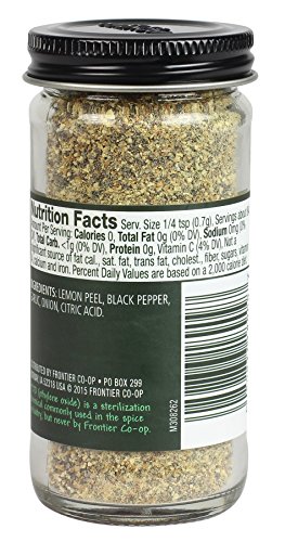 Frontier Seasoning Blends, Salt-Free Lemon Pepper, 2.08-Ounce Bottle #TOP1