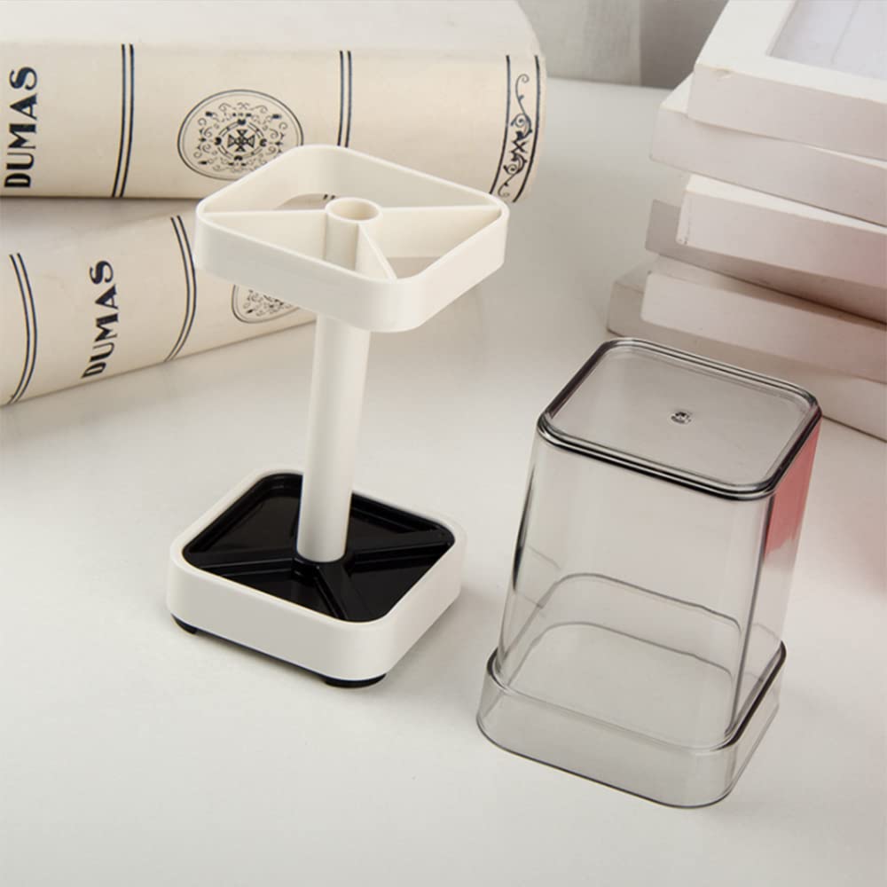 3 uds Soporte para Cepillo de Dientes con Taza para Cepillo de Dientes con Tapa, Soporte de plástico para Cepillo de Dientes de baño para Pasta de Dientes y Accesorios de baño