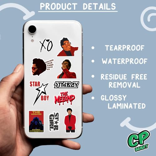 Image of Anime Stickers - Vinyl Waterproof Laptop Decals | Anime Characters Aesthetic Sticker Set for Water Bottle, Skateboard, Notebook (Weeknd)