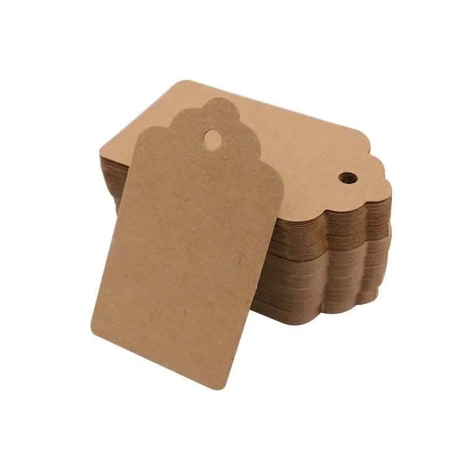 rice Tags with String 200PCS Kraft Paper Tags White Cardboard Cards With Strings Wedding Birthday Christmas Party Gift Tag Cookie Packaging Supplies For Cupcake Stand(Brown)