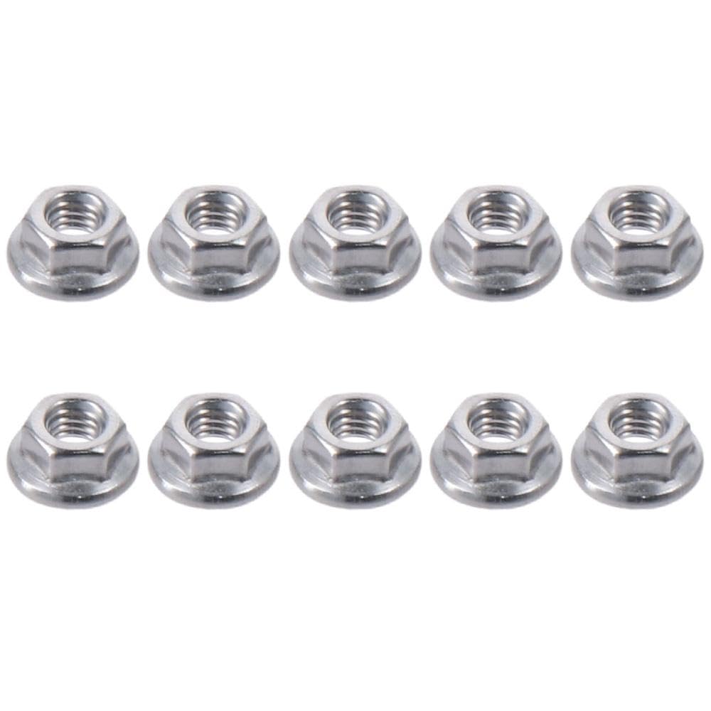 HOBBYIN M3 M4 M5 M6 Serrated Flange Hex Lock Nuts, 304 Stainless Steel, 10Pcs(M4)