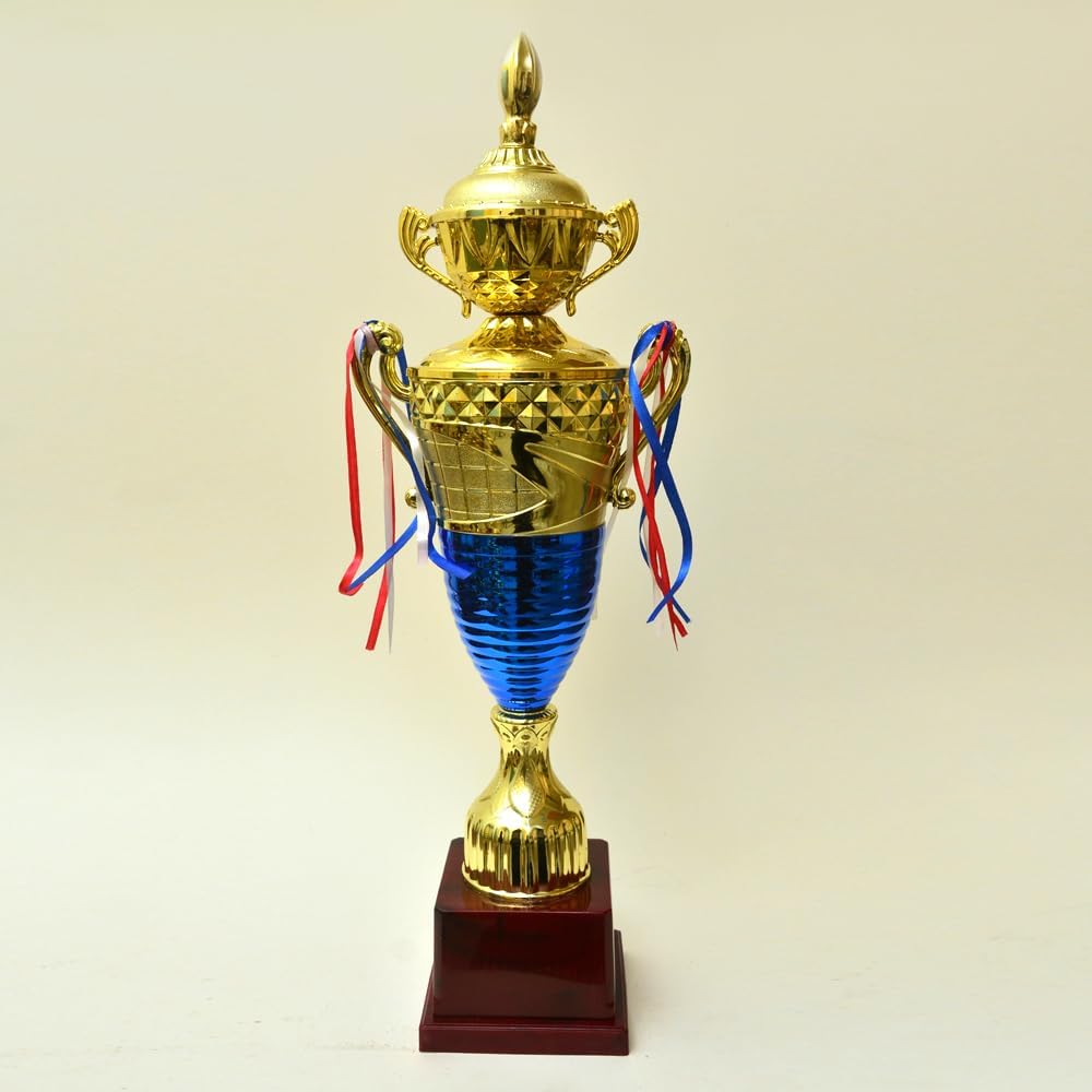 Golden Designer Cup Trophy for Sports, Event & Functions (Medium, 64cm Height x 14cm Width x 14cm Depth)-image-38