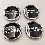 qinwa 4PCS 63mm Gloss Black & Chrome Center Wheel HUB CAPS Logo Rims Fit for L (Black)