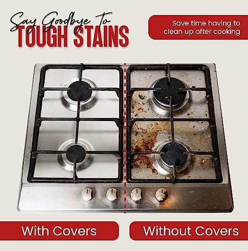 Gas Stove Burner Liners (100 Pack) - Disposable Aluminium Foil Covers, 8.5” Heat-Resistant Protector, Fits Gas or Electric Ranges, Thick Foil for Mess-Free Cooking, Perfect Stove Cover for Kitchen