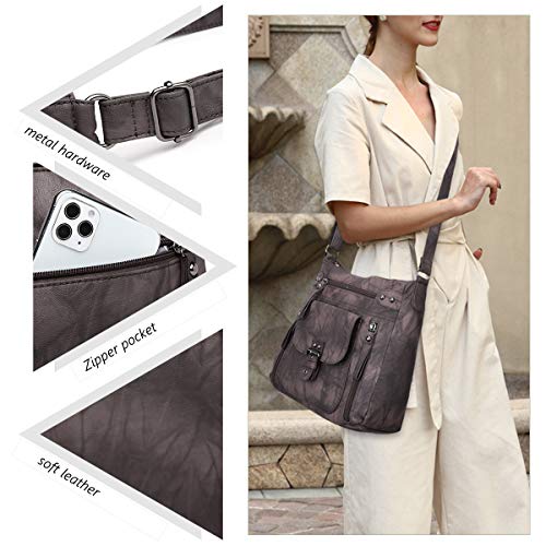 Image of Angel Kiss Crossbody Bags Shoulder Bags and Handbags for Women Multi Pocket Daily Soft Hobo Purses Medium Size