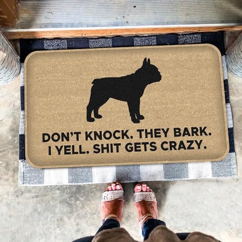 French Bulldog Doormat, French Bulldog Mat, Please Don't Knock, D...