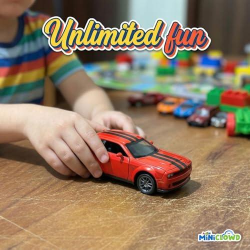 Image of 1:36 Scale Die-cast Metal Car Toy for Boys & Kids, Collectiable and Birthday Gift, openable Doors and Lights, Alloy Model car for Boys and Collectors (RED)