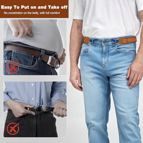 Image of GUSTAVE Buckleless Belt Hook Tactical Metal Hook Elastic Belt Unisex Buckle-Less Invisible Waist Belts for Work & Edc