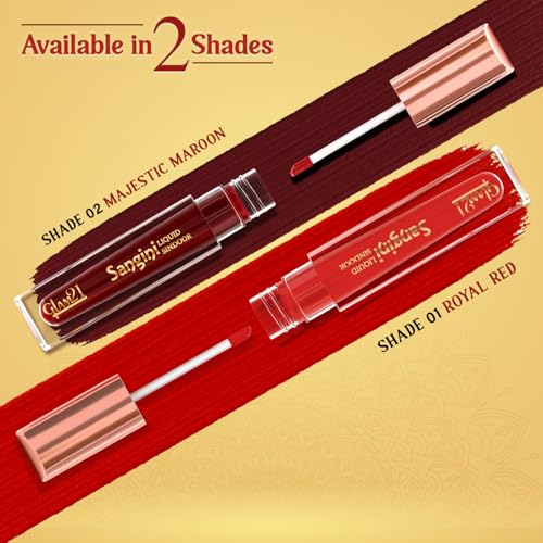 Image of Glam21 Sangini Liquid Sindoor | Rich Color & Smooth Application | Long-Lasting Matte Finish | Quick-Dry, Smudge-Proof & Comfortable Wear | For Everyday & Festive Use |4ml, Royal Red