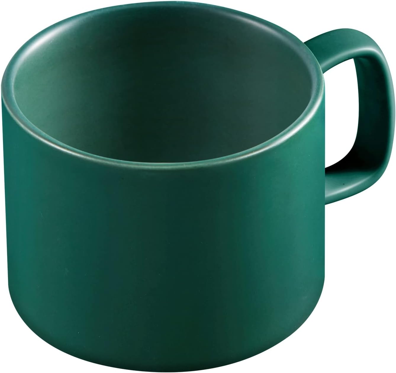 VOBAGA Coffee Mug 11 oz Tea Cup with Flat-Bottom Warming Coffee Milk for Office and Home (Green)