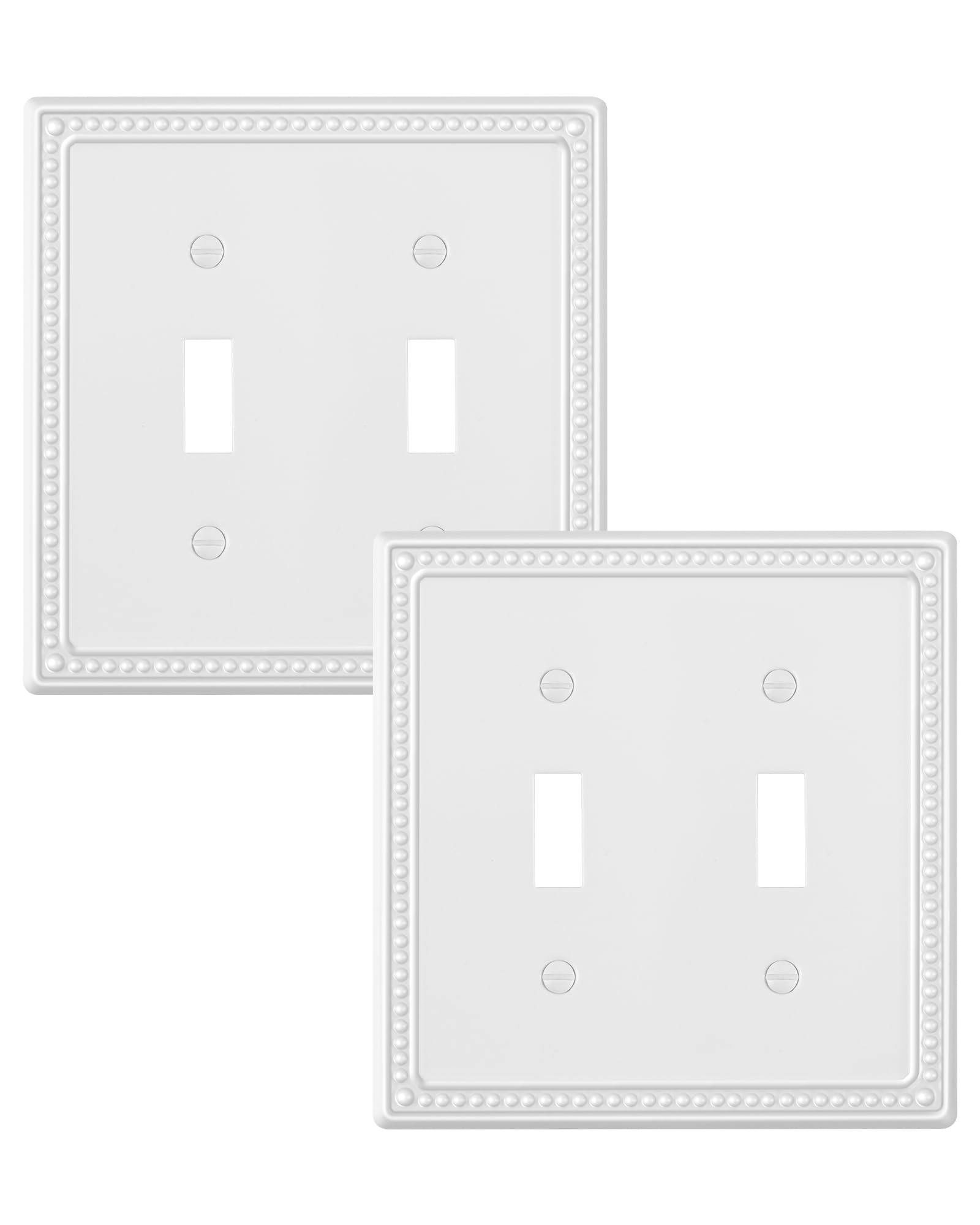 View 1 of ***ONLY ONE**
TREEWELL 2-Pack Double Toggle Light Switch Cover Plate, White