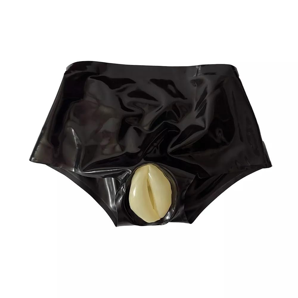 Latex Panties Unterhose mit Vagin Anal hülle,Latex Gummi Slip,Sexy Unterwäsche Dessous Damen Sexspielzeug Frauen