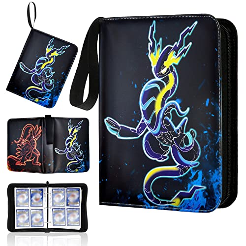 WLXWZ Album Raccoglitore Carte Grande, Album 4 Tasche 50 Pagine Album può che Contenere Carte 400, Album per Giochi di Carte Collezionabili, Raccoglitore di Carte con Cerniera