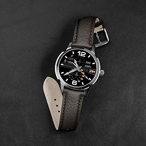 Image of ANNEFIT Watch Band 20mm, Quick Release Textured Padded Leather Straps with Gold Buckle for Men and Women (Dark Grey)