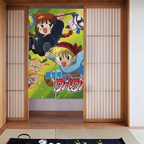 魔法陣グルグル2. 玄関カーテン のれん マグネット式 ドアカーテン 防寒カーテン 夏冬兼用 間仕切りカーテン 静音 簡単取り付け 飛沫防止 勝手口 部屋 ベランダ キッチンに