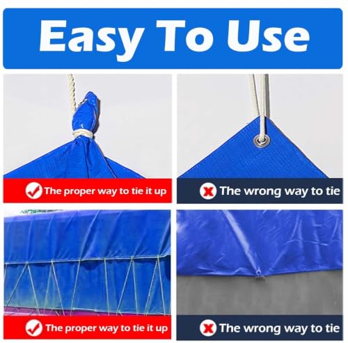 Lona impermeable de polietileno resistente de 1x4 metros con ojales para cubiertas de exterior 8