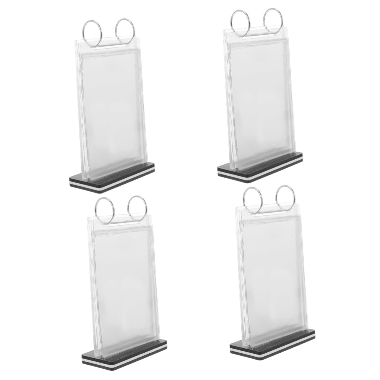 HAPINARY 4pcs Menu Display Stand Poster Holder Table Display Holder Table Card Flip Display Store Label Holder Retail Tag Holder Sign Menu Stands for Display Menu Holder Transparent Pvc