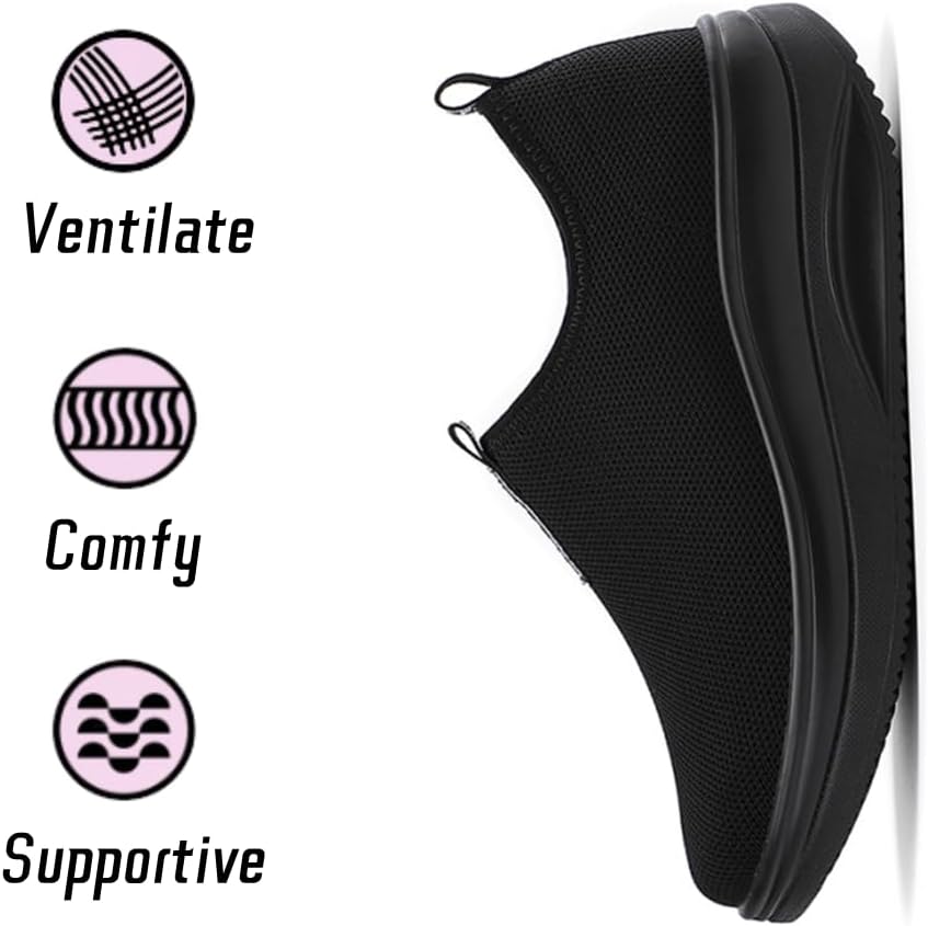 Oude Platform Loafers for Women Comfortable | Womens Slip On Sneakers Lightweight | Women's Walking Shoes Work Long Hours | Thick Rocking Bottom - Image 4