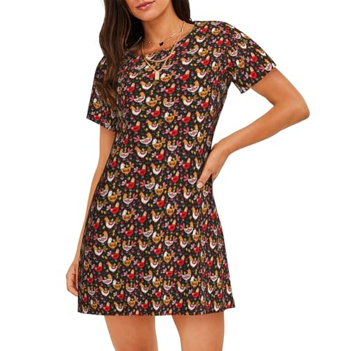 Robe de nuit à manches courtes pour vos douces matinées estivales au style campagnard