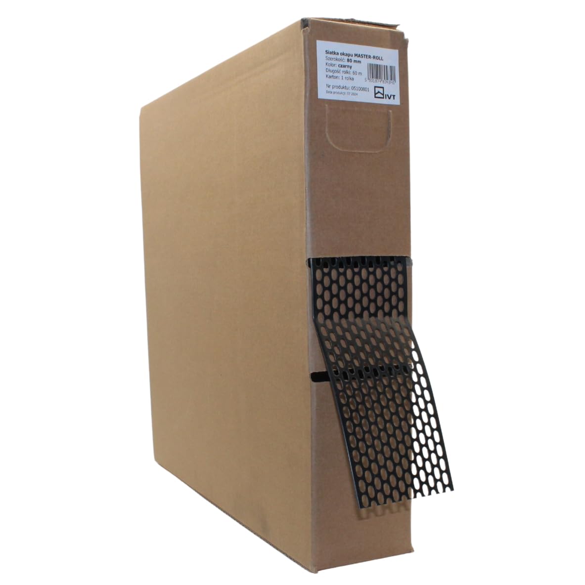 PVC Traufgitter 80 mm x 60lfm Lüftungsband Lüftungsgitter Vogelschutzgitter (Schwarz (RAL9005))