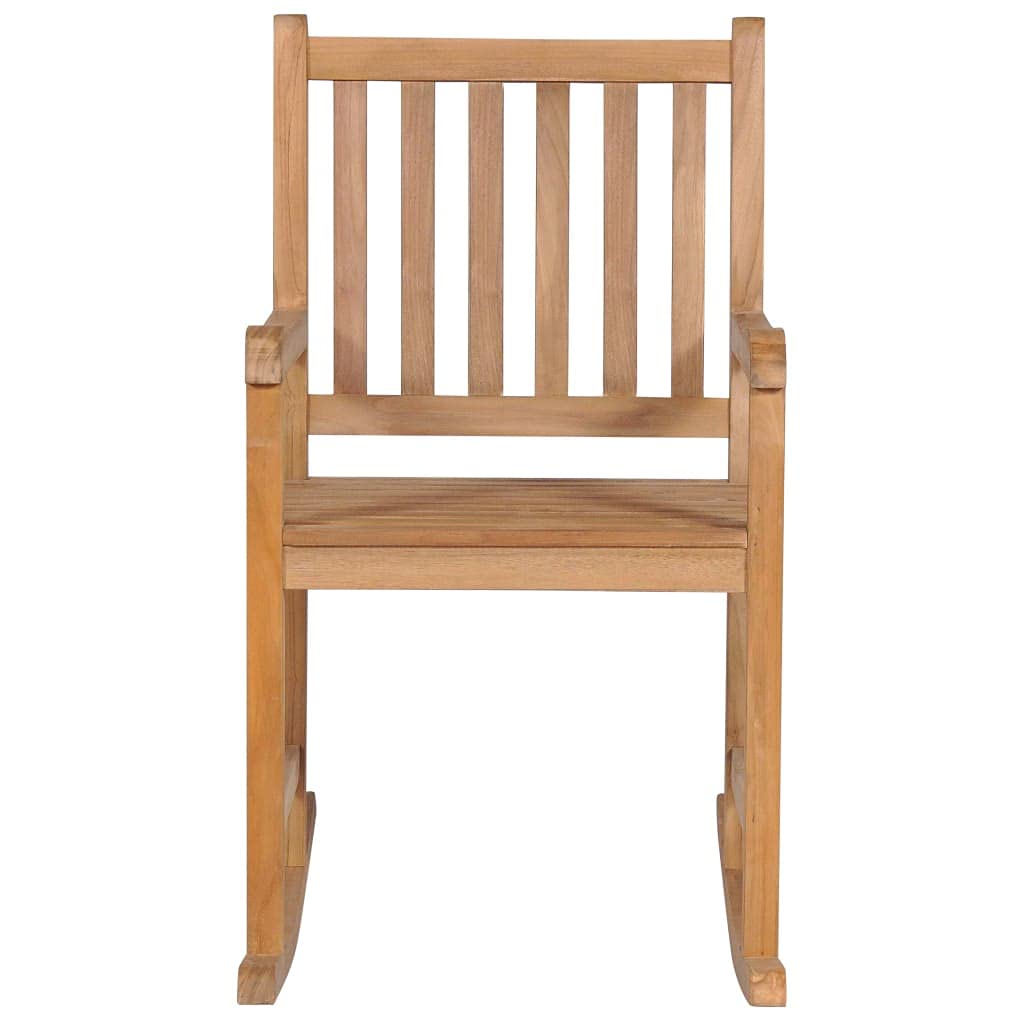 Sedia a Dondolo con Cuscino Verde in Legno di Teak Sedia per esterni Sedia per terrazza Sedia da relax per terrazze, giardini, patii