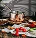 DEMMEX 1.2mm Thick Hammered Uncoated Copper Saucepan with Lid & Helper Handle, Food-Safe Tin Lined (1.7-Quart)