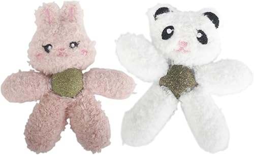 Miniatura 18 de Juguetes para gatos con hierba gatera para gatitos, morder, roer, suministros para aliviar el aburrimiento, peluche esponjoso, limpieza de dientes