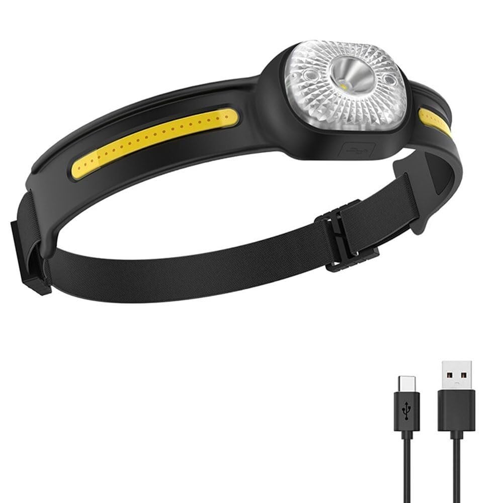 QFGVMXBWKZH USB Rechargeable LED Induction Headlight 650 Lumens XPG+COB Headlamp Head Torch Camping Fishing Lantern(Gt20 Sensing)