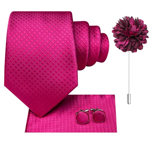 Image of Hi-Tie Men's Silk Ties Formal Woven Classic Necktie Pocket Square Cufflinks Lapel Pin Set Wedding Business